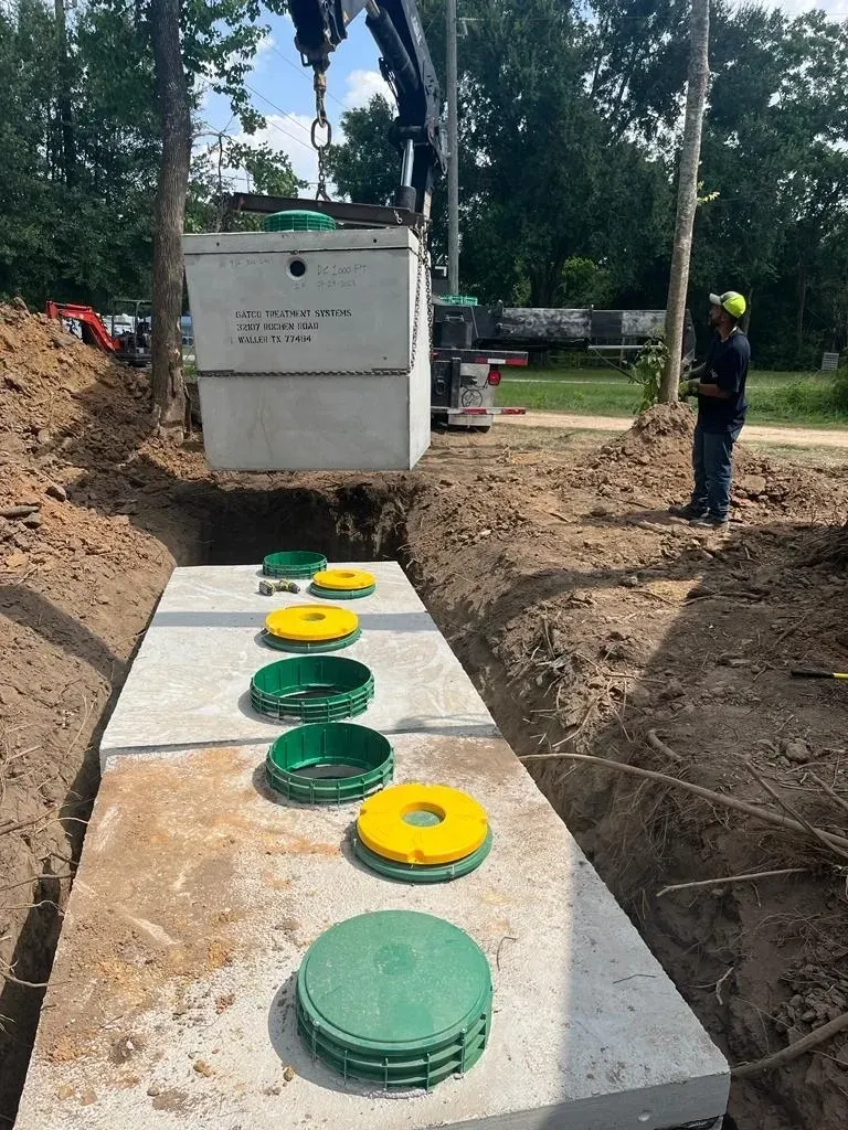 ENGCO septic installation on a rural Texas property.