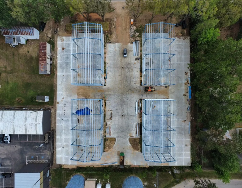 ENGCO construction site in Texas - active commercial project under build.