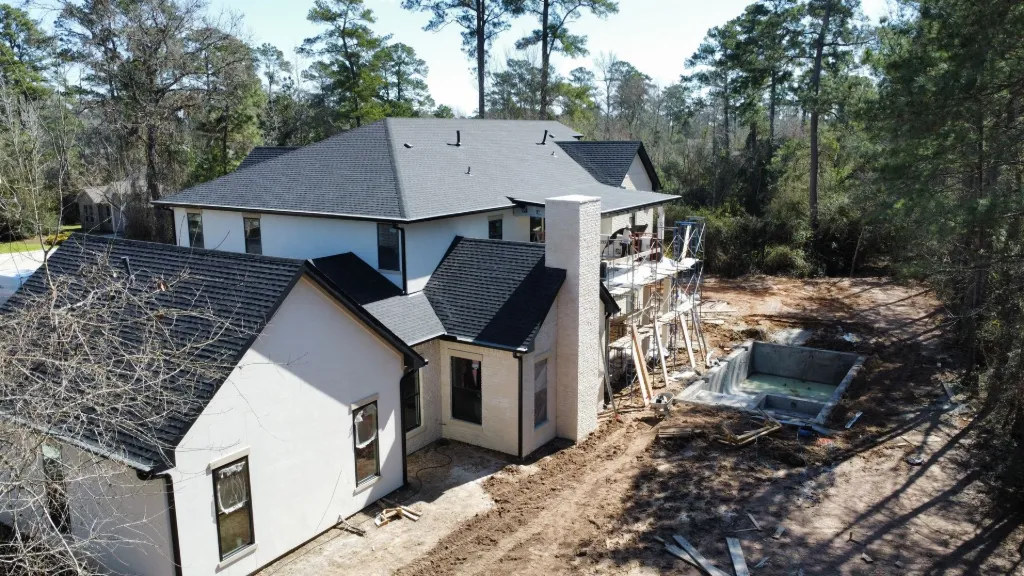 Aerial view of an active Texas residential subdivision under TCEQ Construction General Permit coverage.